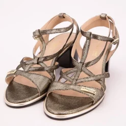 Sandales à talons 6cm Lirao or irisé Femme LES TROPEZIENNES PAR M.BELARBI