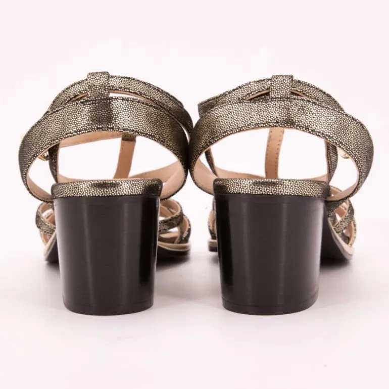 Sandales à talons 6cm Lirao or irisé Femme LES TROPEZIENNES PAR M.BELARBI