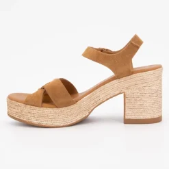 Sandales à talons cuir avec boucle dorée Femme CARLA TORTOSA