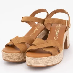 Sandales à talons cuir avec boucle dorée Femme CARLA TORTOSA