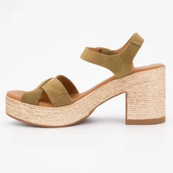 Sandales à talons cuir avec boucle dorée Femme CARLA TORTOSA