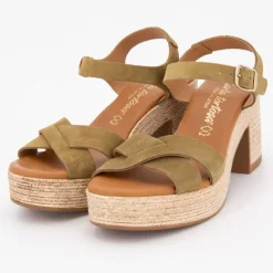 Sandales à talons cuir avec boucle dorée Femme CARLA TORTOSA