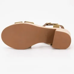 Sandales à talons cuir avec boucle dorée Femme CARLA TORTOSA