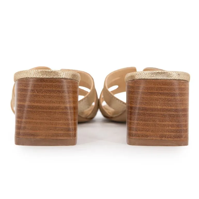 Sandales avec talons 5cm Livia or Femme LES TROPEZIENNES PAR M.BELARBI