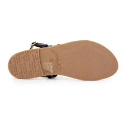 Sandales Baden noires motif serpent Femme LES TROPEZIENNES PAR M.BELARBI