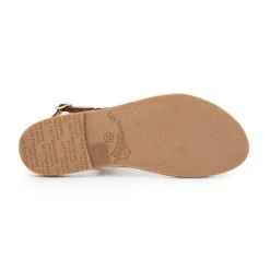 Sandales batresse leopard tan avec tresse en cuir dorée Femme LES TROPEZIENNES PAR M.BELARBI