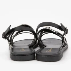 Sandales black tressées Ormia à motif zèbre Femme DEELUXE 74