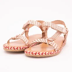 Sandales blister cuir tissé or rose Fille LES TROPEZIENNES PAR M.BELARBI