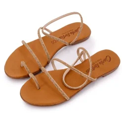 Sandales brides à strass cristale en cuir Femme CARLA TORTOSA