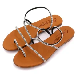 Sandales brides à strass cristale en cuir Femme CARLA TORTOSA