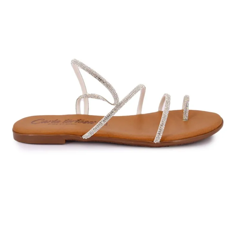 Sandales brides à strass cristale en cuir Femme CARLA TORTOSA