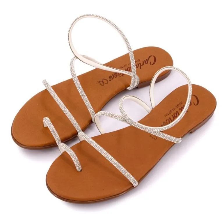 Sandales brides à strass cristale en cuir Femme CARLA TORTOSA