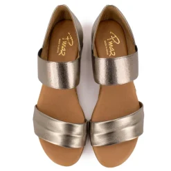 Sandales brillantes effet chromé compensées Femme PINAZ