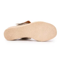 Sandales compensée beige madera boucle en bois Femme BIOSTOCK