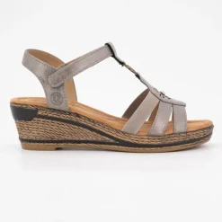 Sandales compensées à talons avec strass à stratch Femme ROMIKA