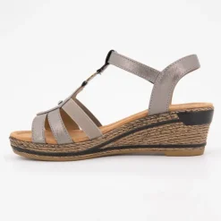 Sandales compensées à talons avec strass à stratch Femme ROMIKA