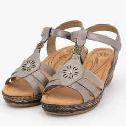 Sandales compensées à talons avec strass à stratch Femme ROMIKA