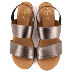 Sandales compensées brillantes semelle corde Femme PINAZ