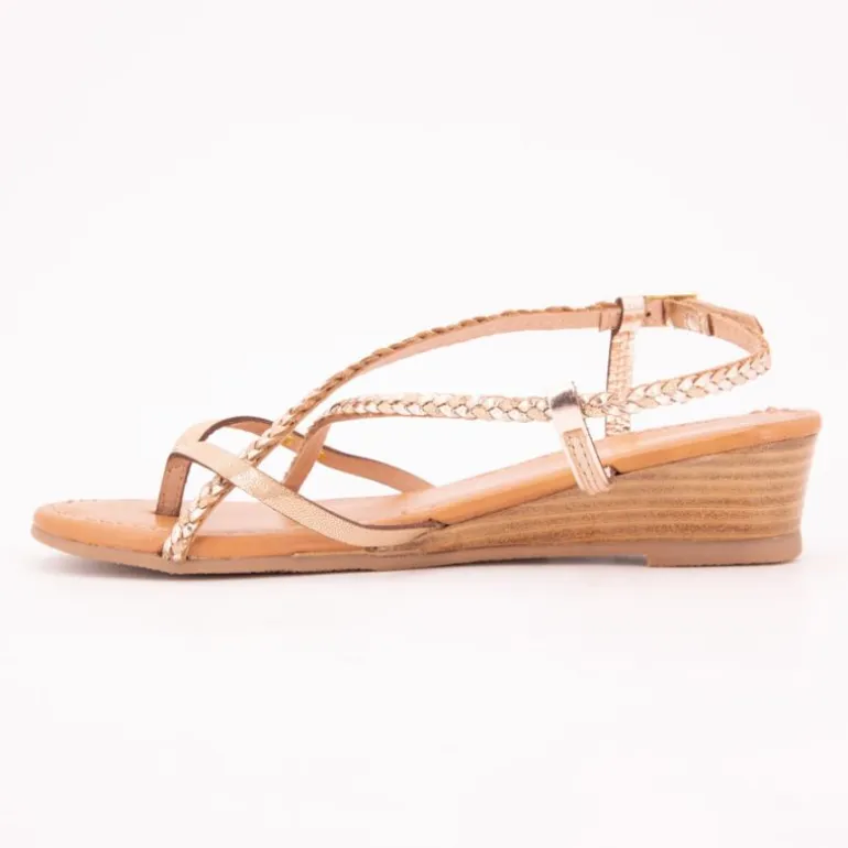 Sandales compensées cuir Homatres irisé avec tresses Femme LES TROPEZIENNES PAR M.BELARBI