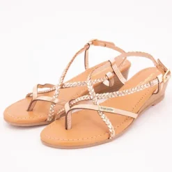 Sandales compensées cuir Homatres irisé avec tresses Femme LES TROPEZIENNES PAR M.BELARBI