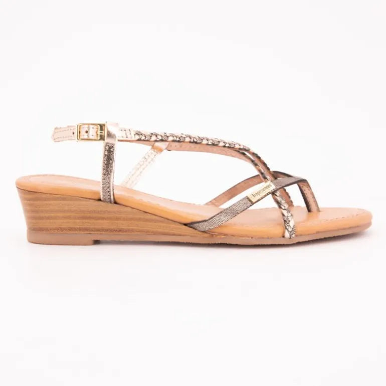 Sandales compensées cuir Homatres irisé avec tresses Femme LES TROPEZIENNES PAR M.BELARBI