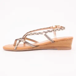 Sandales compensées cuir Homatres irisé avec tresses Femme LES TROPEZIENNES PAR M.BELARBI