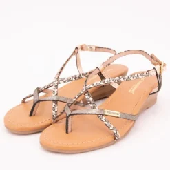 Sandales compensées cuir Homatres irisé avec tresses Femme LES TROPEZIENNES PAR M.BELARBI