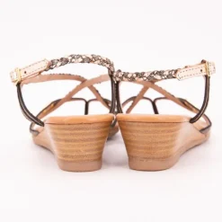 Sandales compensées cuir Homatres irisé avec tresses Femme LES TROPEZIENNES PAR M.BELARBI