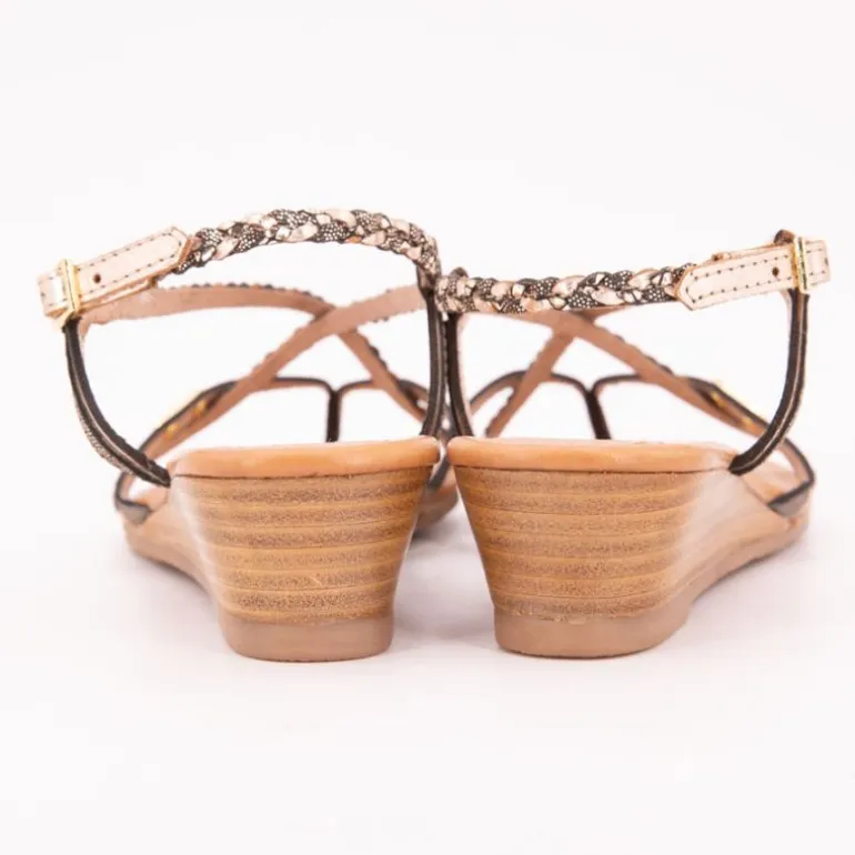 Sandales compensées cuir Homatres irisé avec tresses Femme LES TROPEZIENNES PAR M.BELARBI