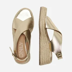 Sandales compensées espadrille Minerva brillante avec boucle Femme ONLY