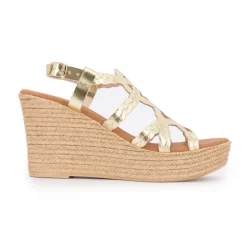 Sandales compensées lanières tressées avec boucle doré Femme CARLA TORTOSA
