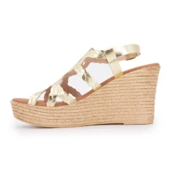 Sandales compensées lanières tressées avec boucle doré Femme CARLA TORTOSA