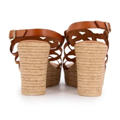 Sandales compensées lanières tressées avec boucle doré Femme CARLA TORTOSA