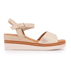 Sandales compensées marron à motif Femme BIOSTOCK