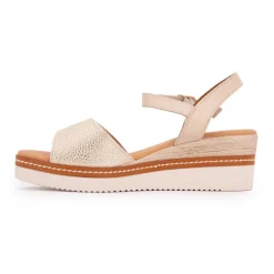 Sandales compensées marron à motif Femme BIOSTOCK