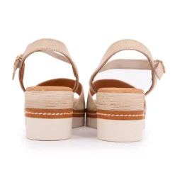 Sandales compensées marron à motif Femme BIOSTOCK