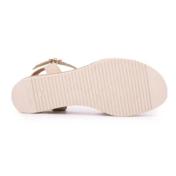 Sandales compensées marron à motif Femme BIOSTOCK