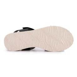 Sandales compensées noir argenté Femme BIOSTOCK