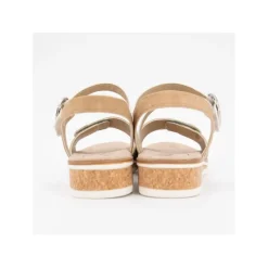 Sandales compensées sauge boucle dorée à scratch Femme ROMIKA