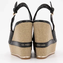 Sandales compensées tissés logo gold Femme US POLO
