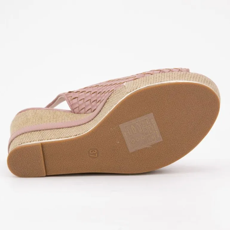 Sandales compensées tissés logo gold Femme US POLO