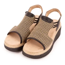 Sandales compensées tressées semelle noire Femme TOM TAILOR