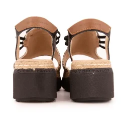 Sandales compensées tressées semelle noire Femme TOM TAILOR