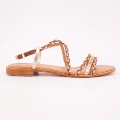 Sandales Homage lanières à tresses gold Femme LES TROPEZIENNES PAR M.BELARBI
