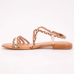 Sandales Homage lanières à tresses gold Femme LES TROPEZIENNES PAR M.BELARBI