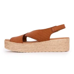 Sandales marron croisées tressées cuir Femme CARLA TORTOSA