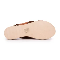 Sandales marron croisées tressées cuir Femme CARLA TORTOSA