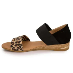 Sandales motif leopard semi compensée Femme PINAZ