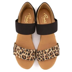 Sandales motif leopard semi compensée Femme PINAZ