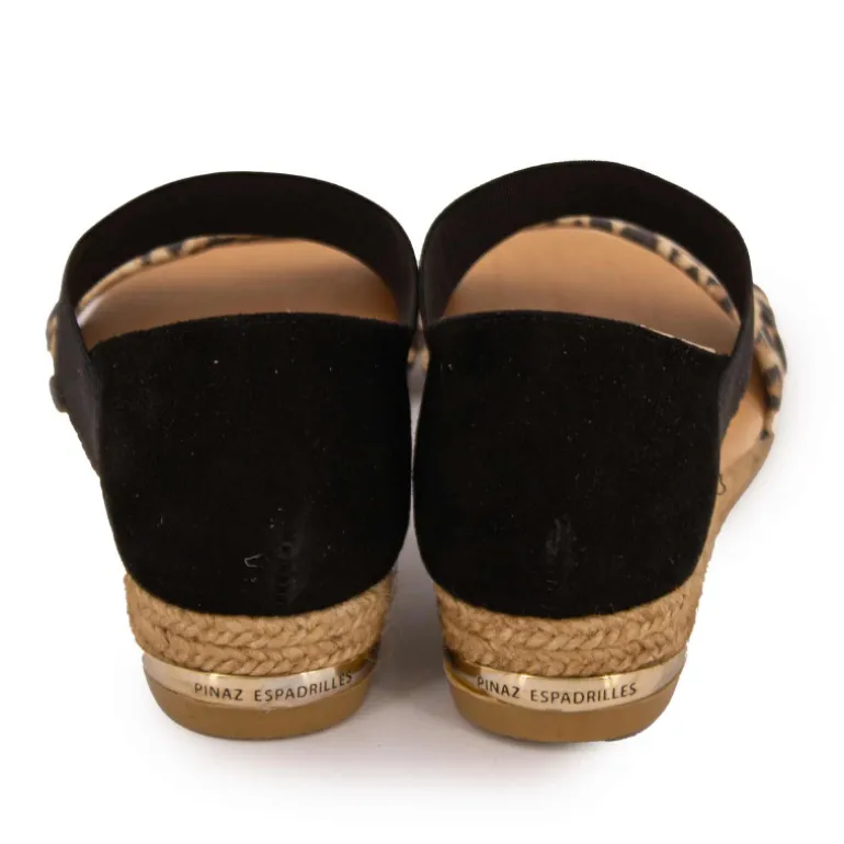 Sandales motif leopard semi compensée Femme PINAZ